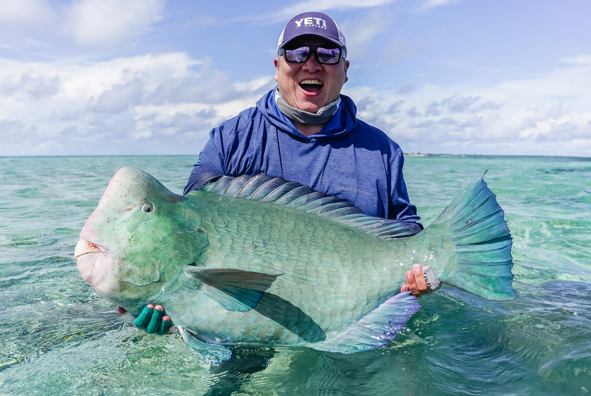 Farquhar Atoll Seychelles Bumphead parrotfish fly fishing